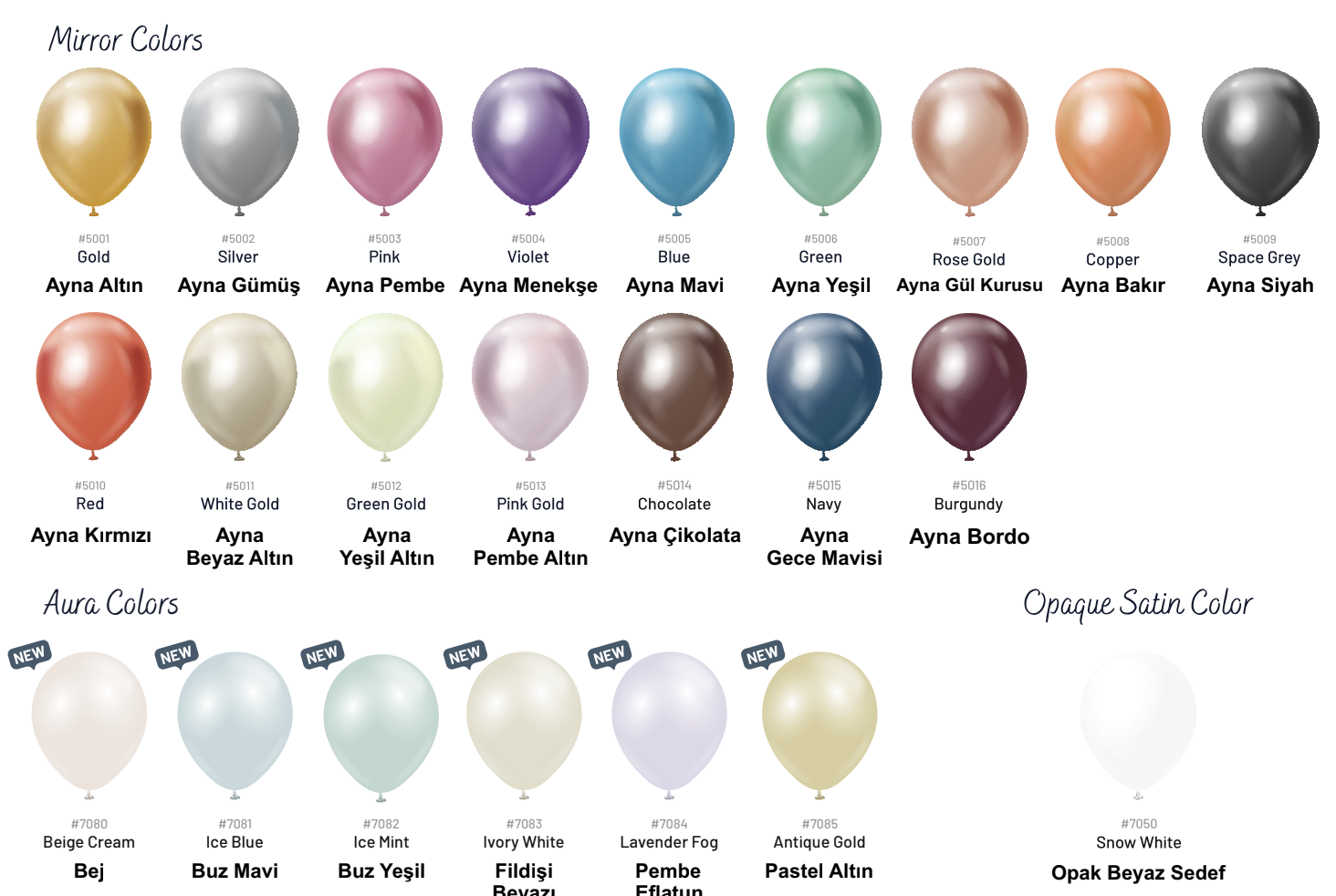 Mirror, Aura and Opaque Colors
